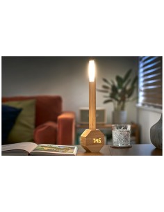 OCTAGON ONE PLUS DESK LIGHT-ALARM CLOCK, Bamboo Wo 2