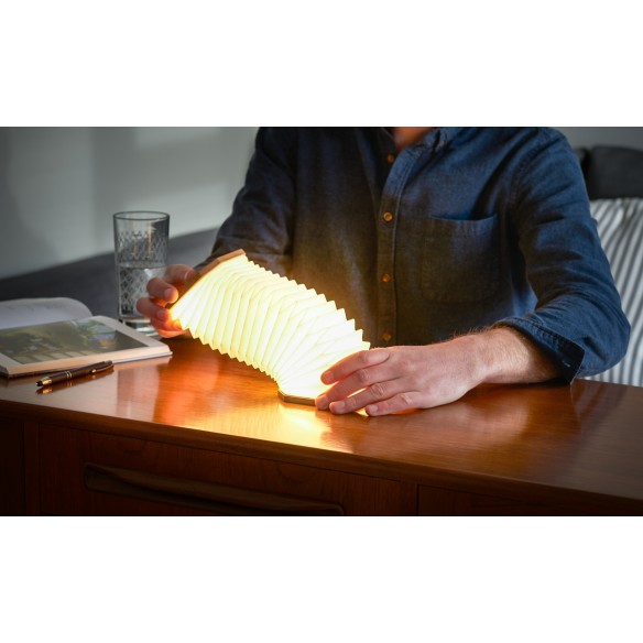 SMART ACCORDION LAMP, natural walnut wood