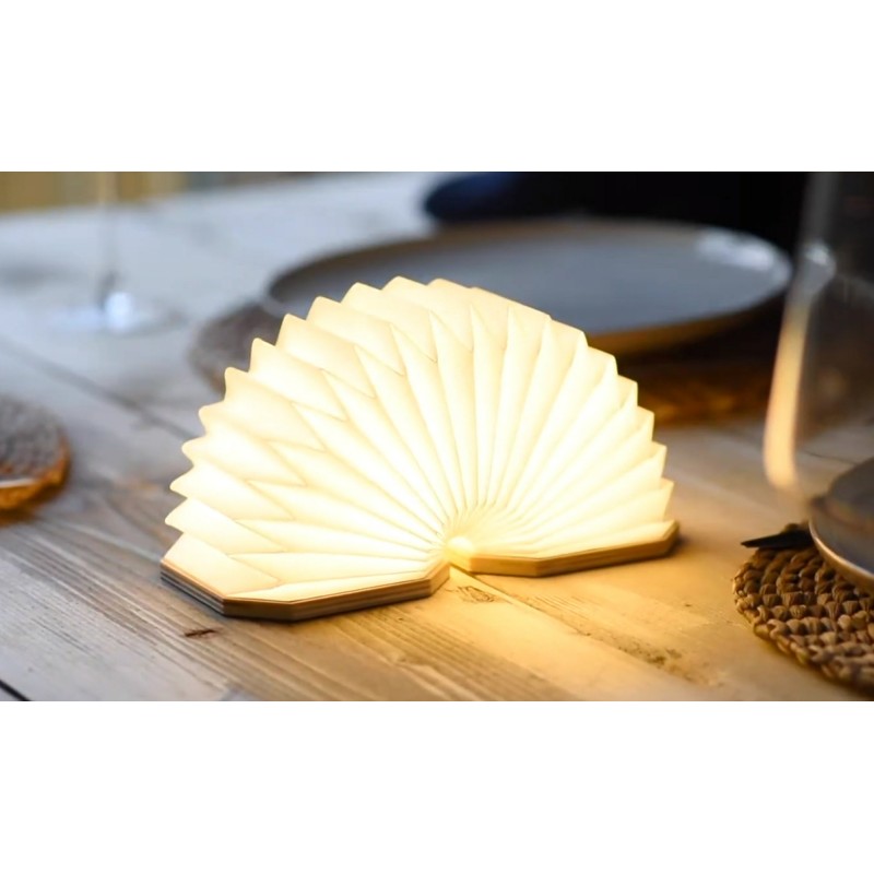 SMART ACCORDION LAMP, natural walnut wood