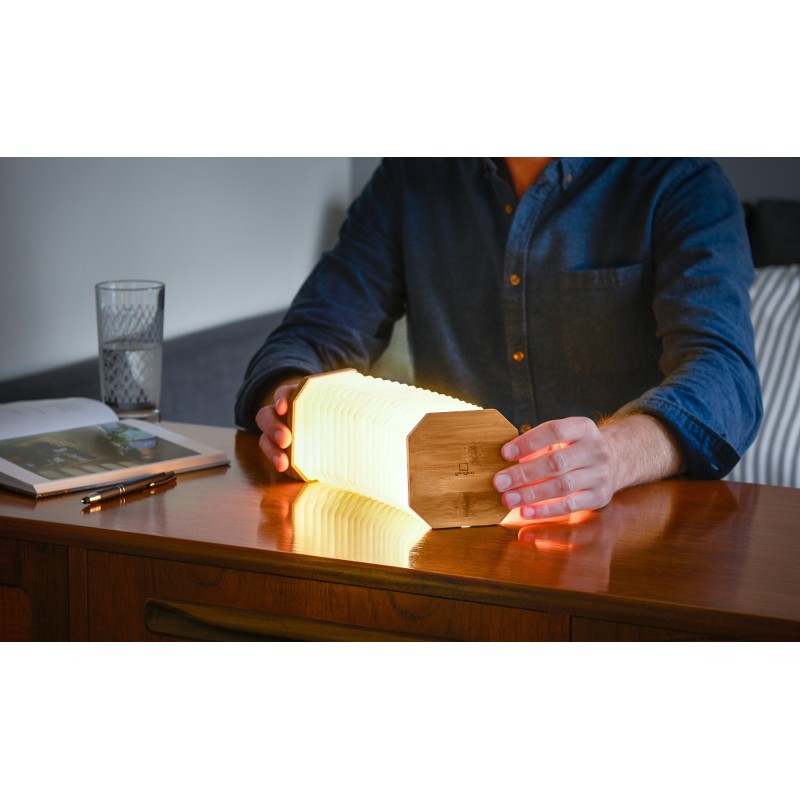 SMART ACCORDION LAMP, natural bamboo wood