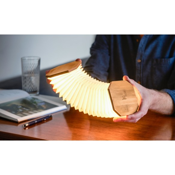 SMART ACCORDION LAMP, natural bamboo wood