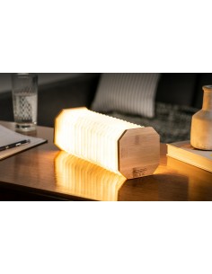 SMART ACCORDION LAMP, natural bamboo wood