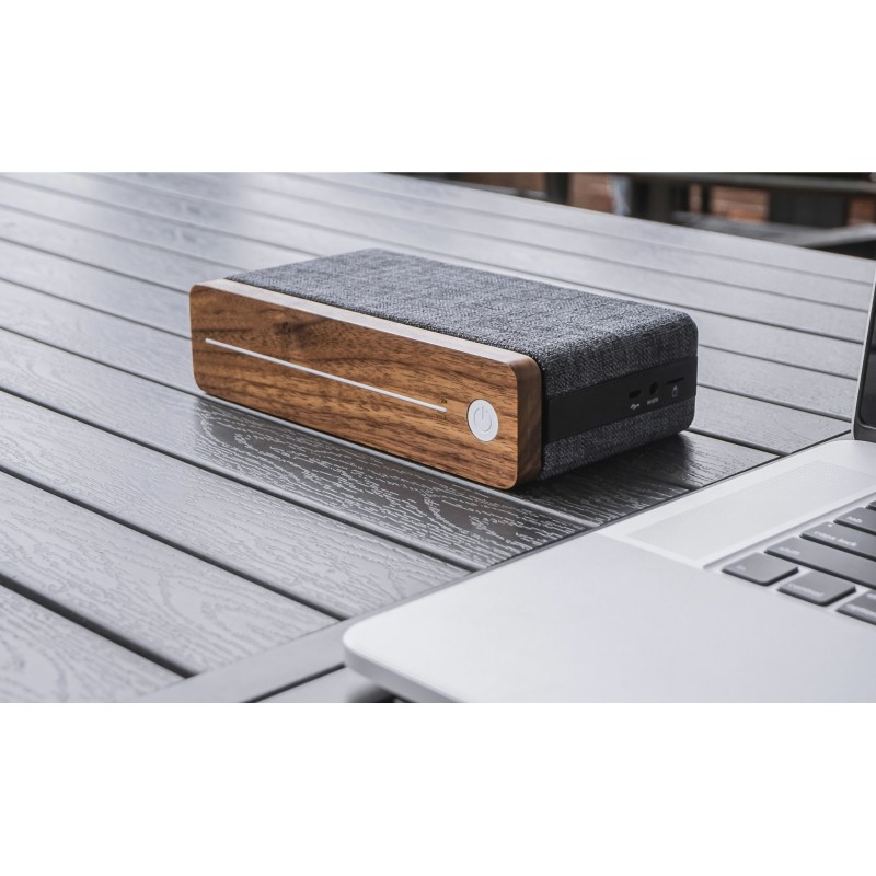 HIFI SQUARE BLUETOOTH SPEAKER, Walnut Wood