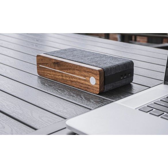 HIFI SQUARE BLUETOOTH SPEAKER, Walnut Wood