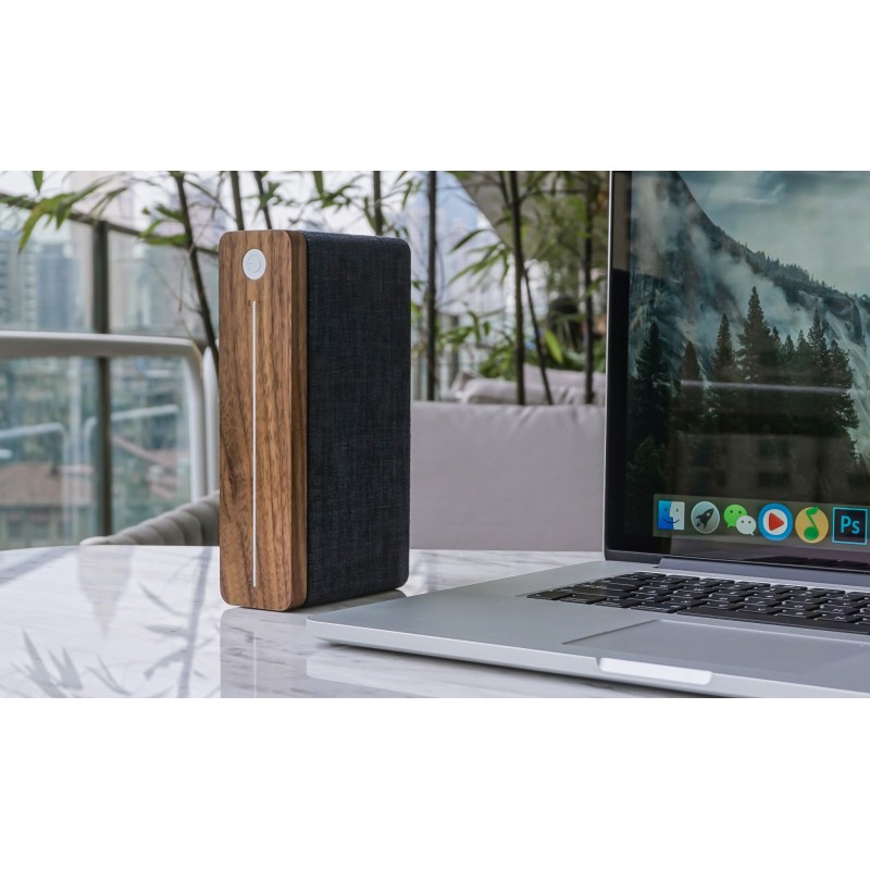 HIFI SQUARE BLUETOOTH SPEAKER, Walnut Wood