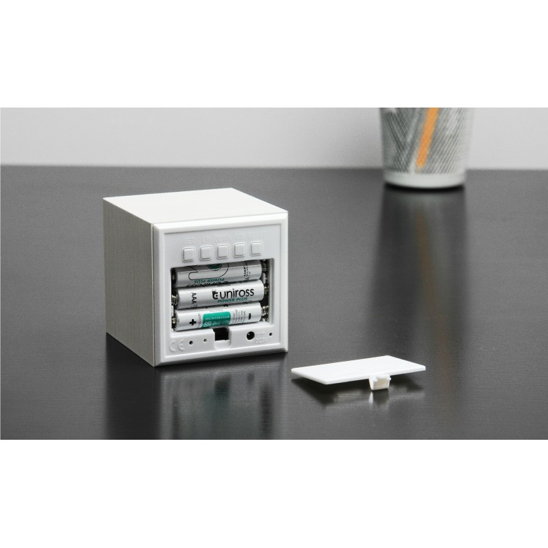 CUBE CLICK  CLOCK, White / White Led