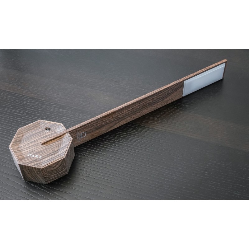 OCTAGON ONE RECHARGEABLE DESK LIGHT, Walnut