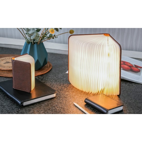 SMART BOOK LIGHT, Large Brown Leather