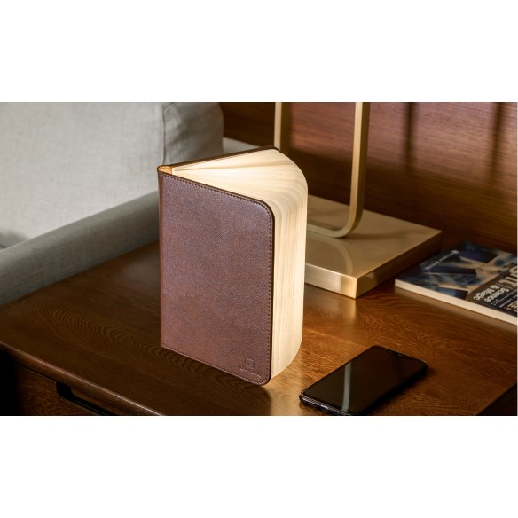 SMART BOOK LIGHT, Large Brown Leather