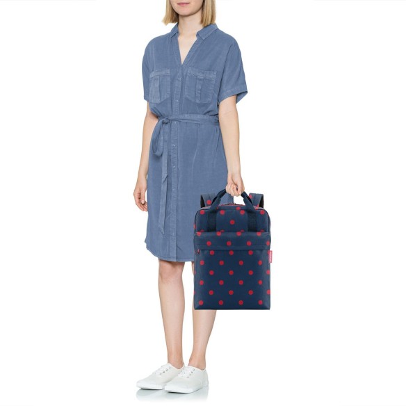 ALLDAY BACKPACK M Mixed Dots Red