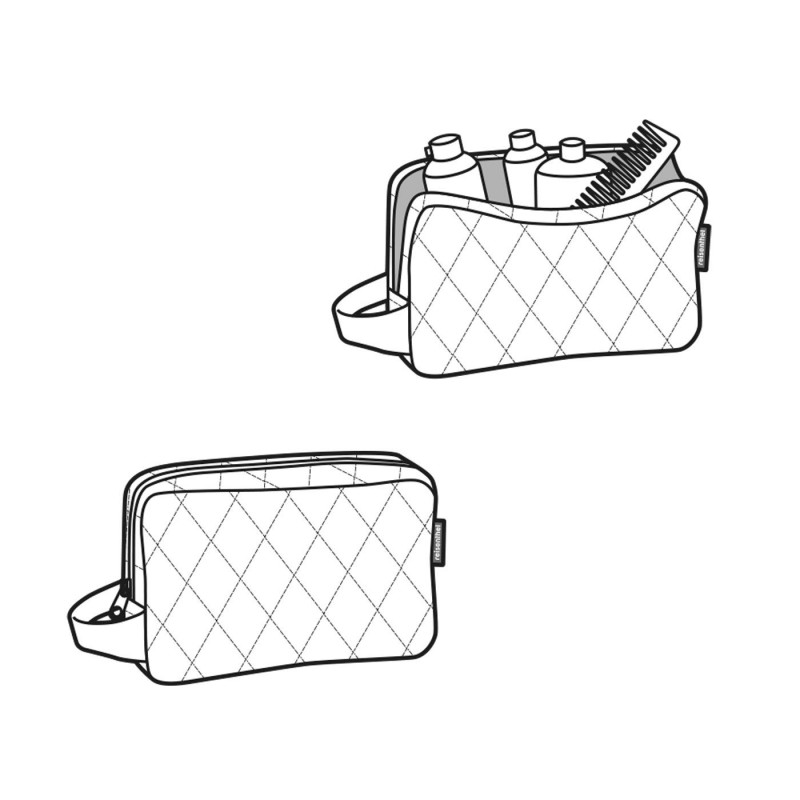 COSMETICPOUCH M Rhombus Light Grey