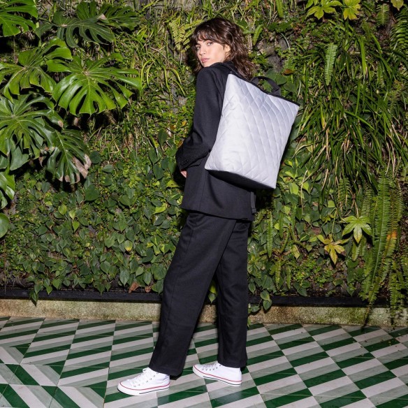 SHOPPER BACKPACK Rhombus Light Grey