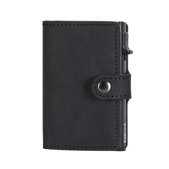PORTA CARTE EAZICARD PELLE, DOUBLE, Black/Black