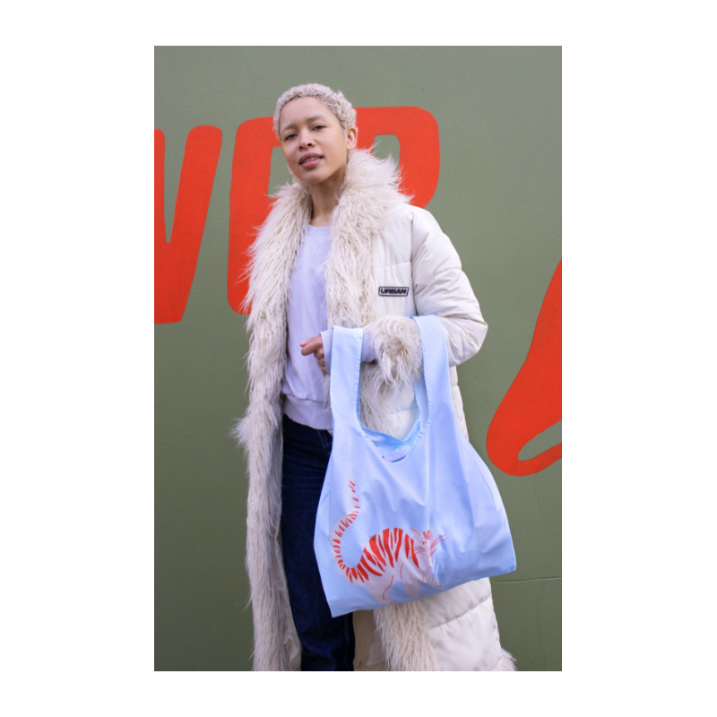 MEDIUM REUSABLE BAG, Cat red - Blue