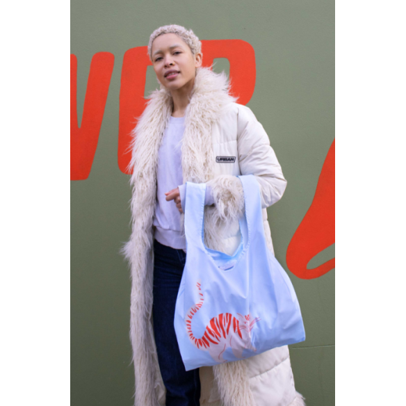 MEDIUM REUSABLE BAG, Cat red - Blue