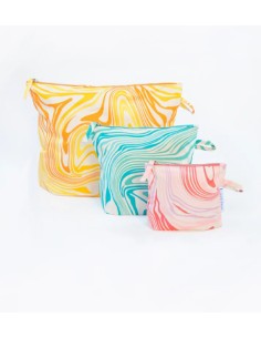 POUCHES SET OF 3, Marble