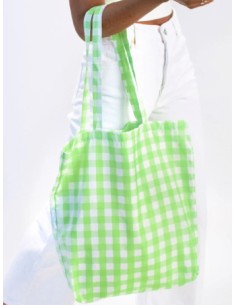 TOTE BAGS, Lime Green Gingham