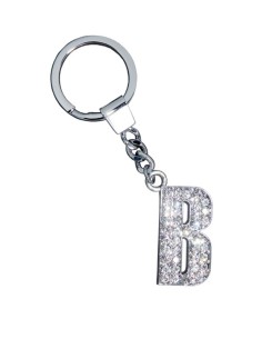 GLAMOUR, KEYRING LETTER B, CLEAR, con cristalli Swarosky