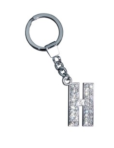GLAMOUR, KEYRING LETTER H, CLEAR, con cristalli Sw