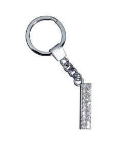 GLAMOUR, KEYRING LETTER I, CLEAR, con cristalli Sw