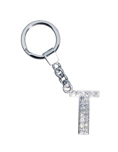 GLAMOUR, KEYRING LETTER T, CLEAR, con cristalli Swarosky