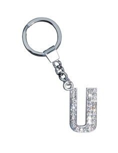 GLAMOUR, KEYRING LETTER U, CLEAR, con cristalli Sw