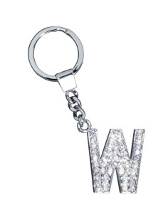 GLAMOUR, KEYRING LETTER W, CLEAR, con cristalli Sw