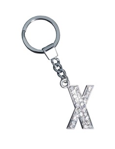 GLAMOUR, KEYRING LETTER X, CLEAR, con cristalli Sw