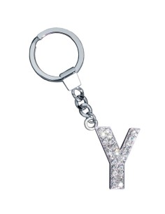 GLAMOUR, KEYRING LETTER Y, CLEAR, con cristalli Swarosky