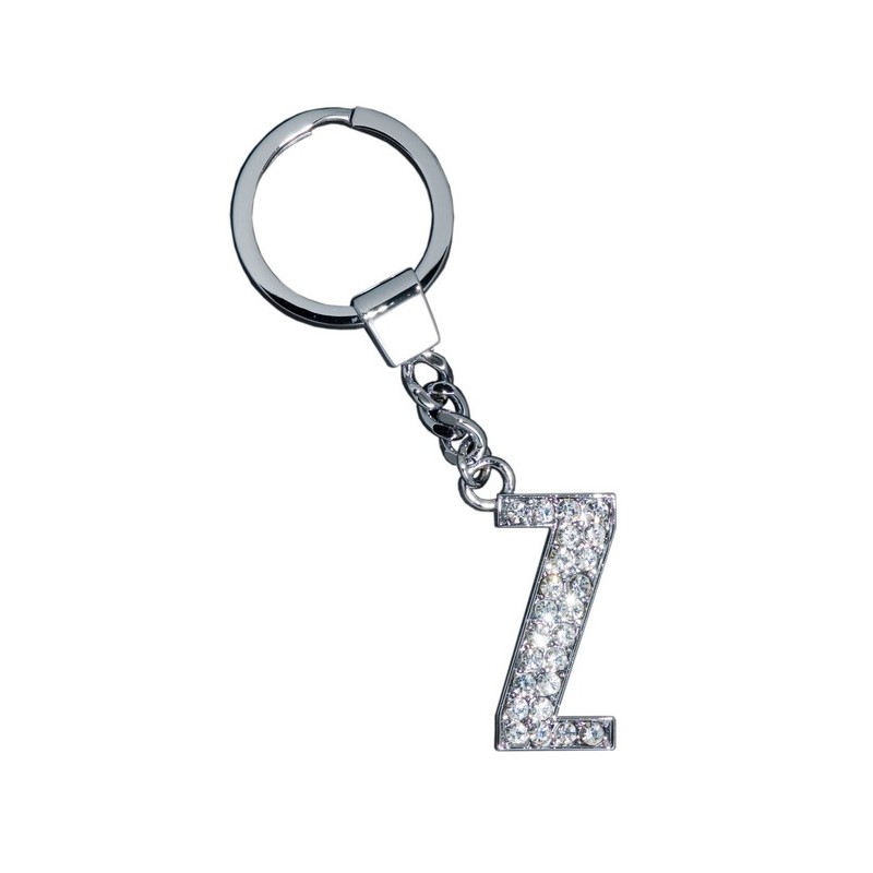 GLAMOUR, KEYRING LETTER Z, CLEAR, con cristalli Swarosky