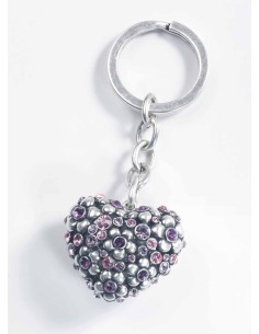 PORTACHIAVE CUORE STRASS ROSA
