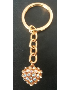 PORTACHIAVE CUORE ORO con cristalli Swarosky