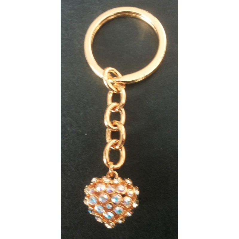 PORTACHIAVE CUORE ORO con cristalli Swarosky