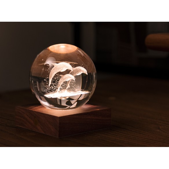 AMBER CRYSTAL LIGHT, 3D laser Jumping Dolphins