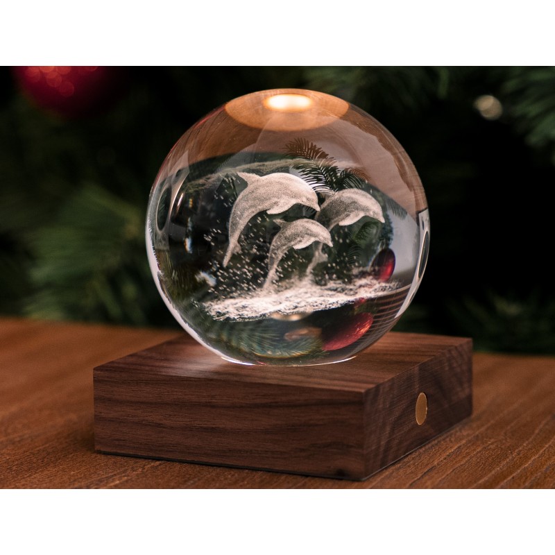 AMBER CRYSTAL LIGHT, 3D laser Jumping Dolphins