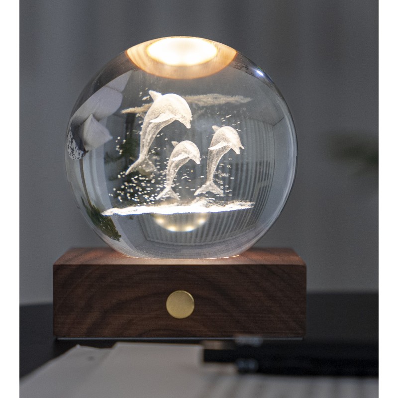 AMBER CRYSTAL LIGHT, 3D laser Jumping Dolphins