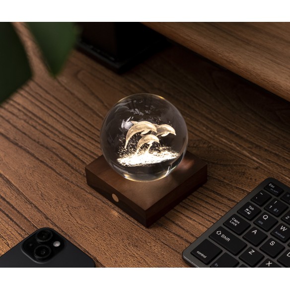 AMBER CRYSTAL LIGHT, 3D laser Jumping Dolphins