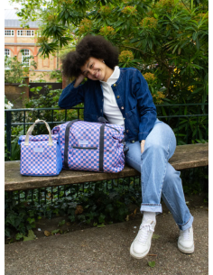 WEEKENDER BAG, Checkerboard Blue - Pink 2