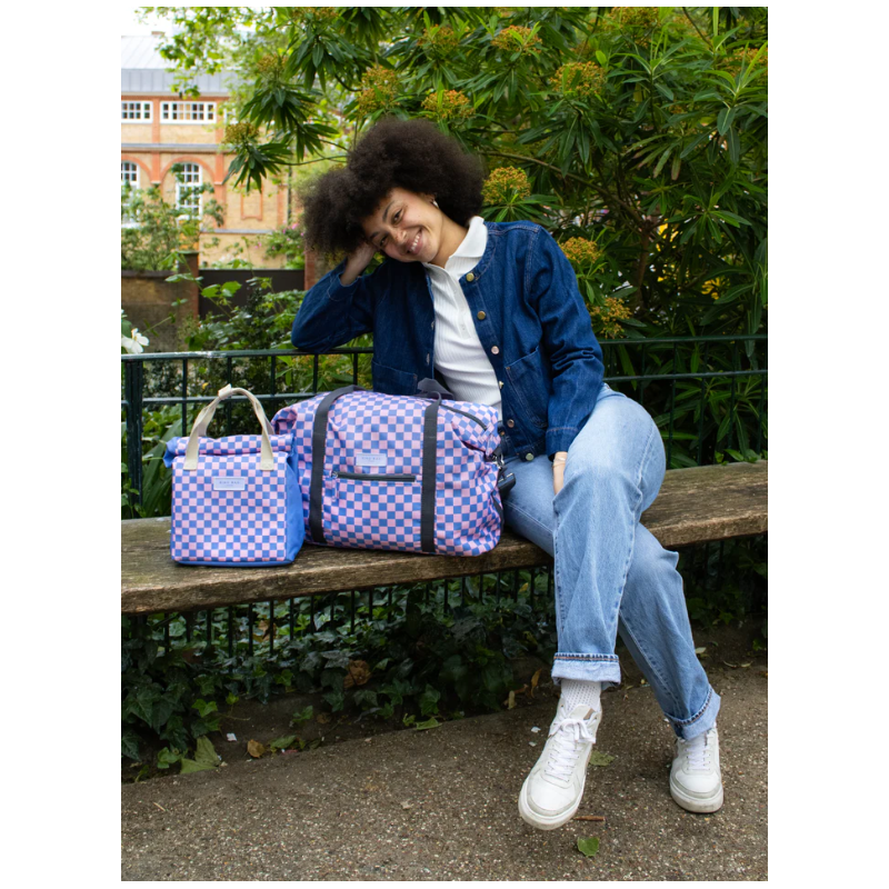 WEEKENDER BAG, Checkerboard Blue - Pink