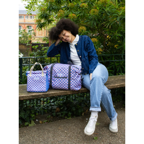 WEEKENDER BAG, Checkerboard Blue - Pink