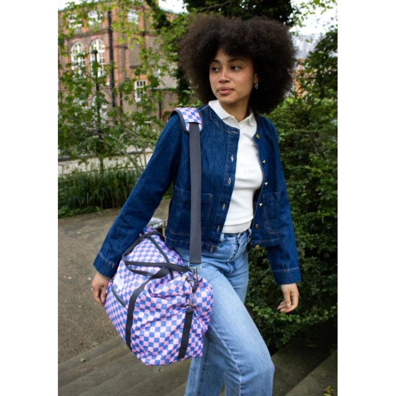 WEEKENDER BAG, Checkerboard Blue - Pink