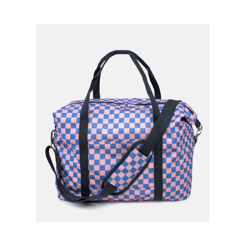 WEEKENDER BAG, Checkerboard Blue - Pink