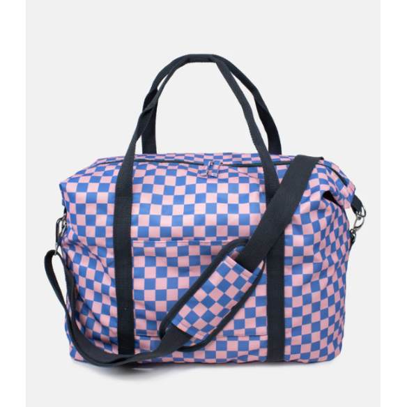 WEEKENDER BAG, Checkerboard Blue - Pink