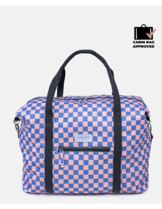 WEEKENDER BAG, Checkerboard Blue - Pink
