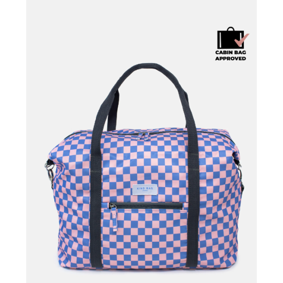WEEKENDER BAG, Checkerboard Blue - Pink