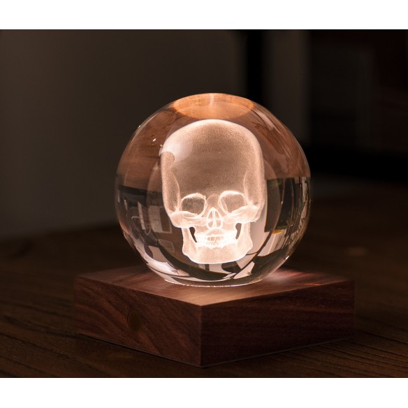 AMBER CRYSTAL LIGHT, 3D laser Skull