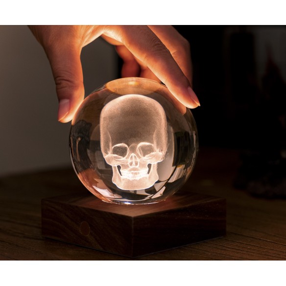 AMBER CRYSTAL LIGHT, 3D laser Skull