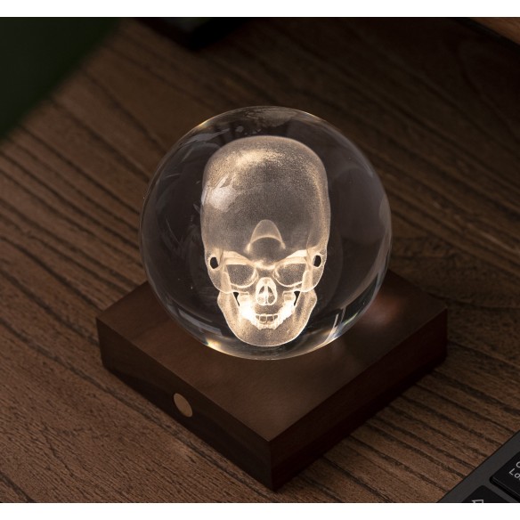 AMBER CRYSTAL LIGHT, 3D laser Skull