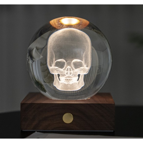 AMBER CRYSTAL LIGHT, 3D laser Skull