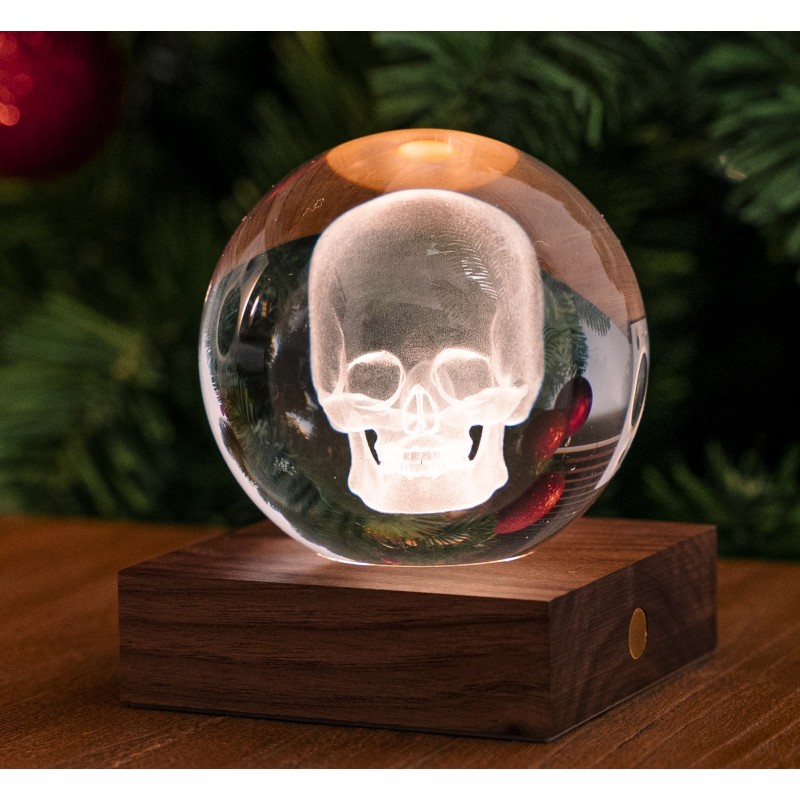 AMBER CRYSTAL LIGHT, 3D laser Skull